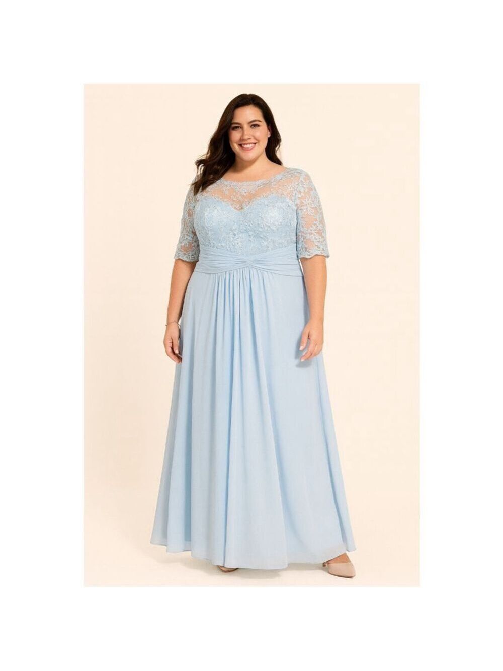JJsHouse Sky Blue Lace Chiffon Formal Gown NWT Size 12